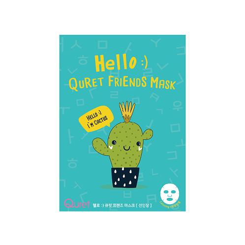 [Quret] Hello Quret Friends Mask - Cactus  [Vegan]